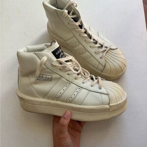 Adidas x Rick Owens Mastodon Pro Model Platform Sneakers White Size 5
